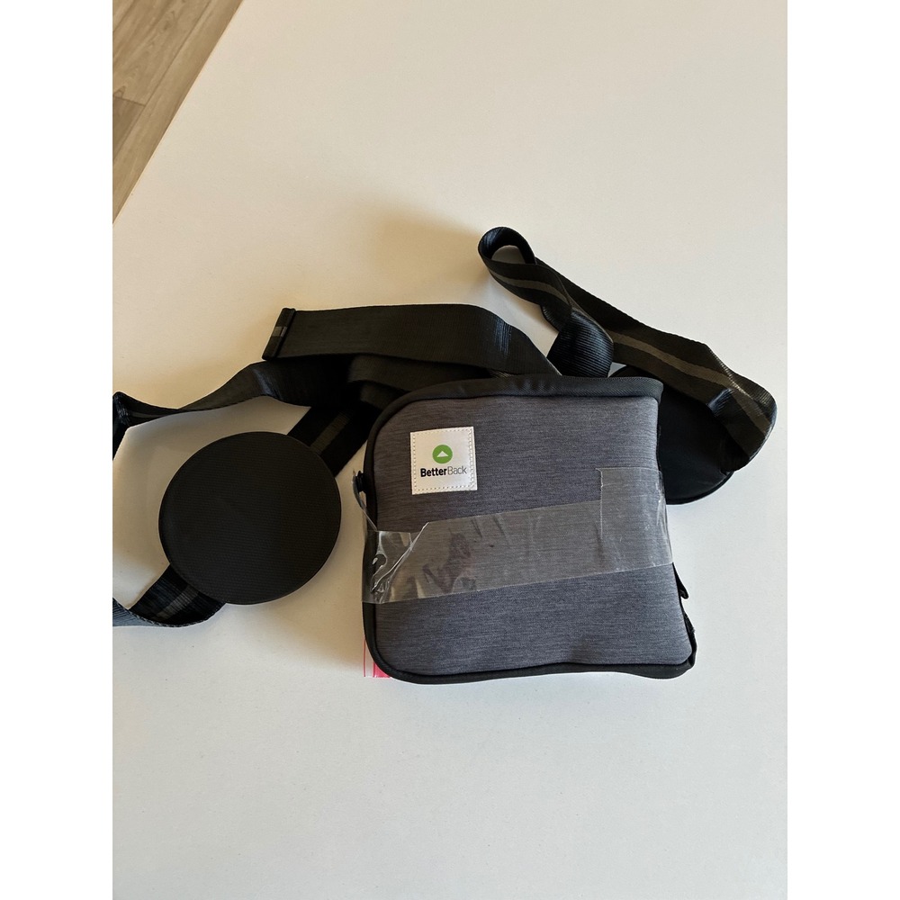 BetterBack Posture Support Belt Lower Back Pain Relief Sitting Gray Black